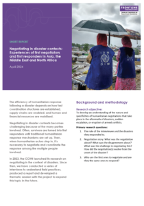 Negotiating in disaster contexts: Experiences of first negotiators and first responders in Asia, the Middle East and North Africa