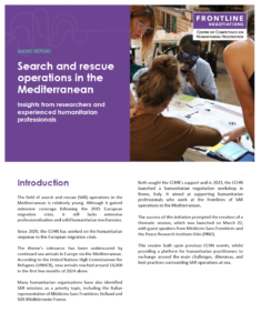 Search and rescue missions in the Mediterranean report cover