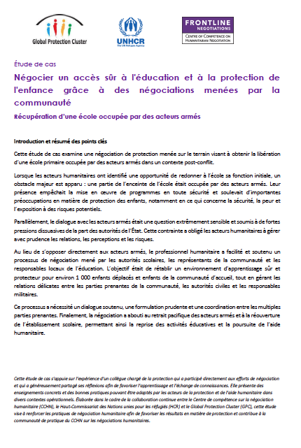 2026_PROT Nego_Case Study 3_FR_cover Étude de cas | Récupération d’une école occupée par des acteurs armés